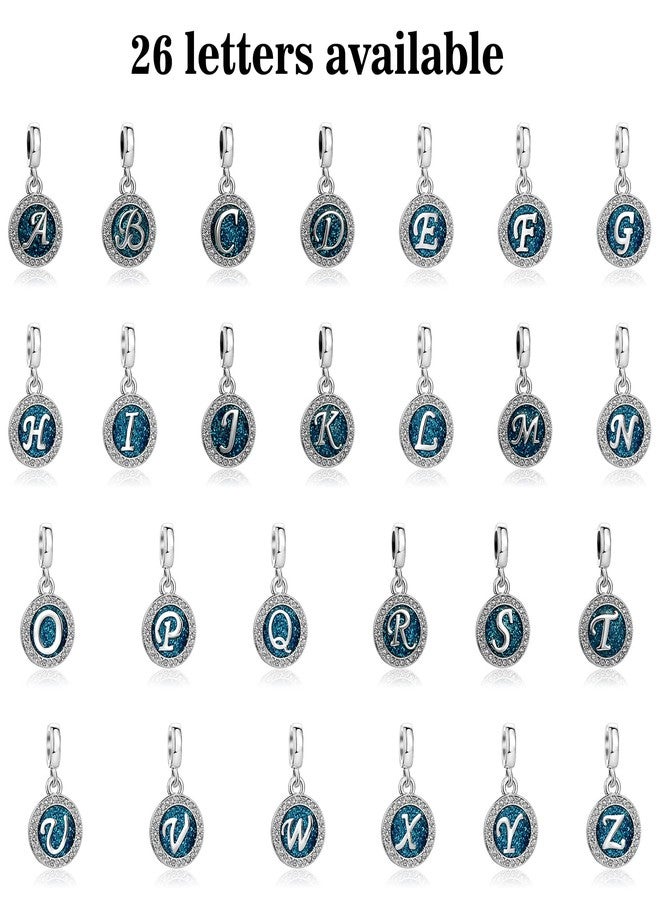 TGLS Spakling Blue Letter R Initial Charm Alphabet Capital Name Dangle Beads Compatible With Pandora Charms Bracelets - Image 3